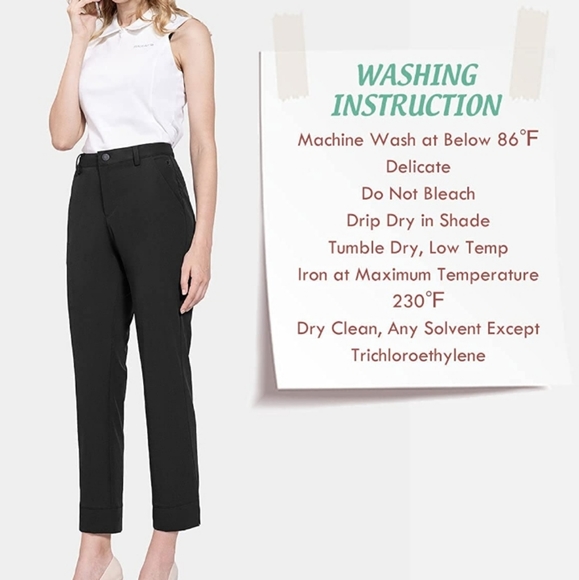 BALEAF Women's Golf Pants Stretch Lightweight Quick Dry Water Resistant Work Pan - Picture 5 of 8